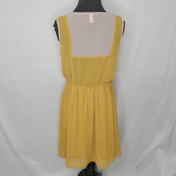 Unbranded Tank Sheer Mustard and Cream Dress - Picture 16 of 16
